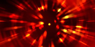 Parlayan ışıkları hareket ettirmenin havalı arka planı. Tasarımınız için canlı renkli bir portal şablonu. Işık ışınları ve hareket halindeki ışıldayan parçacıklar bir solucan deliği şekli oluşturuyor..