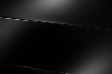 Geometrik katmanlı 3 boyutlu siyah arkaplan. Soyut koyu fütüristik duvar kağıdı. Zarif, parlak çizgili arka plan. Poster, broşür, sunum ve web sitesi için geometrik şablon tasarımı.