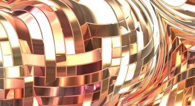 Metalik panel dokusunun 3 boyutlu çizimi. Renkli, parlak, soyut duvar kağıdı. Geometrik teknolojik parlak yansıtıcı arka plan. Yaratıcı parlak kavramsal arkaplan.