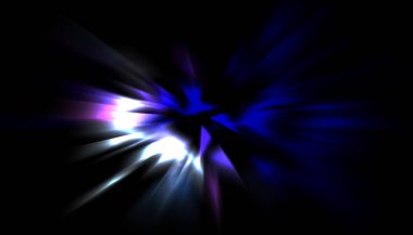 Parlayan ışıkları hareket ettirmenin havalı arka planı. Tasarımınız için canlı renkli bir portal şablonu. Işık ışınları ve hareket halindeki ışıldayan parçacıklar bir solucan deliği şekli oluşturuyor..