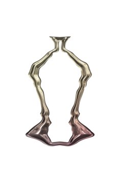 Üç boyutlu metalik illüstrasyon. Beyaz arka planda izole edilmiş fantezi çerçevesi. Davetiyeler, posterler, menü, hatıra defteri ve sunum için mükemmel. Metnin için şablon.