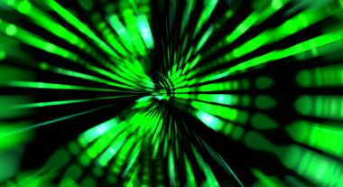 Siyah arkaplanda dönen ışık gösterisi. Lüks çizgiler. Parlak kıvrımlı duvar kağıdı. Uzay tüneli. Dönen ışık çemberi ya da maytap izi. Parlak konsept çizimi.