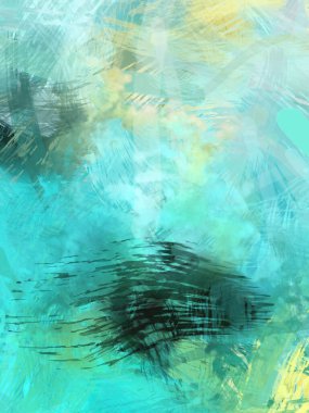 Soyut arkaplanda pürüzlü fırça darbeleri. Fırça boyası. Renkli boya darbeleri. Eşsiz duvar sanatı. Tuvaldeki modern sanat. Renkli çağdaş sanat eserleri.