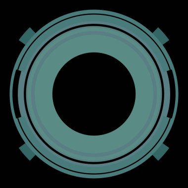 Fütürist dairesel gövde arayüzü elementi. Soyut çember geometrik arkaplan. Dijital teknolojinin grafiksel çizimi.
