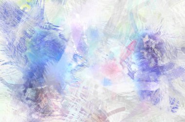 Soyut arkaplanda pürüzlü fırça darbeleri. Fırça boyası. Renkli boya darbeleri. Eşsiz duvar sanatı. Tuvaldeki modern sanat. Renkli çağdaş sanat eserleri.