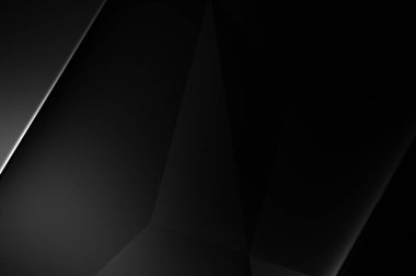 Lüks minimalist tasarım. Fütürist şablon. Karanlık elementleri olan birinci sınıf soyut duvar kâğıdı. Zarif bir zemin. Siyah üç boyutlu geometrik arkaplan. Poster, broşür, sunum için tasarım.