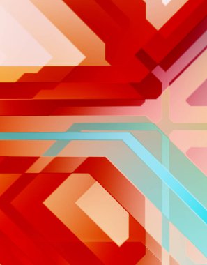 Geometrik arkaplan minimalist tasarımı. Bir teknoloji planının dijital illüstrasyonu. Fütürist şablon arkaplanı. Renkli ve canlı geometrik şekiller katmanları var. Soyut yaratıcı konsept duvar kağıdı.