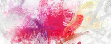 Soyut arkaplanda pürüzlü fırça darbeleri. Fırça boyası. Renkli boya darbeleri. Eşsiz duvar sanatı. Tuvaldeki modern sanat. Renkli çağdaş sanat eserleri.