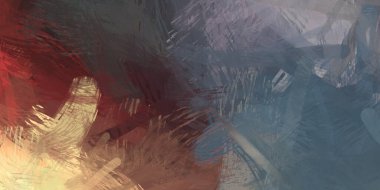 Soyut arkaplanda pürüzlü fırça darbeleri. Fırça boyası. Renkli boya darbeleri. Eşsiz duvar sanatı. Tuvaldeki modern sanat. Renkli çağdaş sanat eserleri.