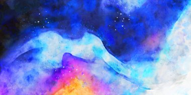 Kova desenli illüstrasyon. Çağdaş ve modern doku. Soyut renk boyama arka planı. Yaratıcı ve sanatsal duvar kağıdı. Fırçalanmış şekilleri ve lekeleri olan sanatsal duvar..