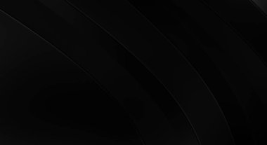 Siyah kıvrımlı yüzey. 3 boyutlu illüstrasyon. Soyut fütüristik geçmiş. Minimalist geometrik kapak tasarımı. Çarpık siyah çizgiler. Lüks dokuma duvar kağıdı. Zarif arkaplan.