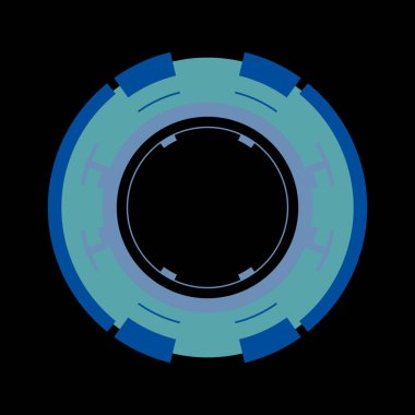 Fütürist dairesel gövde arayüzü elementi. Soyut çember geometrik arkaplan. Dijital teknolojinin grafiksel çizimi.