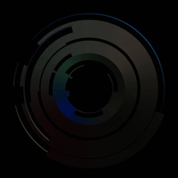 未来的なHudインターフェイス要素 抽象幾何学的背景 黒い背景に隔離されたデジタル技術のグラフィックイラスト — ストック写真