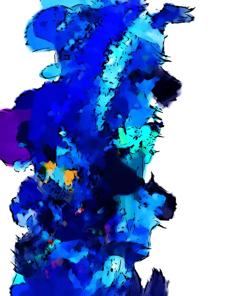 Ilustración Creativa Tinta Marcadores Pintura Sobre Fondo Blanco Texturas Abstractas — Foto de Stock