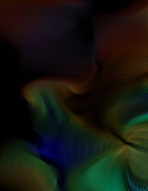 Hareketli girdapların soyut çizimi. Titreşimli renkli kıvrımların dönen akışı. Kıvrımlı ve kıvrımlı arka plan ve çizgiler. Garip duvar kâğıdı tasarımı. Dalgalanma arkaplanı.