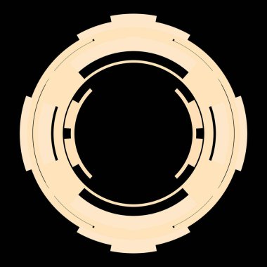 Fütürist dairesel gövde arayüzü elementi. Soyut çember geometrik arkaplan. Dijital teknolojinin grafiksel çizimi.