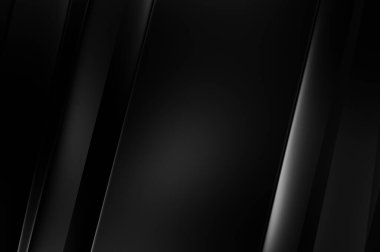 Geometrik katmanlı 3 boyutlu siyah arkaplan. Soyut koyu fütüristik duvar kağıdı. Zarif, parlak çizgili arka plan. Poster, broşür, sunum ve web sitesi için geometrik şablon tasarımı.