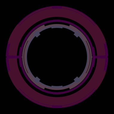 Fütürist dairesel gövde arayüzü elementi. Soyut çember geometrik arkaplan. Dijital teknolojinin grafiksel çizimi.