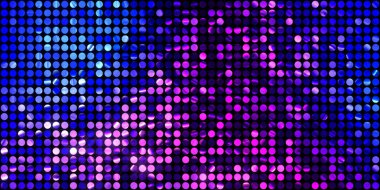 Parlayan ışıklar siyah arka planda parti izleri. Sahne veya stadyum ışıklarının dijital illüstrasyonu. Parlak desenli duvar kağıdı. Sahne ışıkları ile renkli ışıkların ihtişamlı arkaplanı.