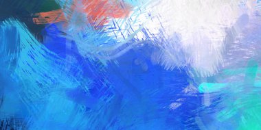 Soyut arkaplanda pürüzlü fırça darbeleri. Fırça boyası. Renkli boya darbeleri. Eşsiz duvar sanatı. Tuvaldeki modern sanat. Renkli çağdaş sanat eserleri.