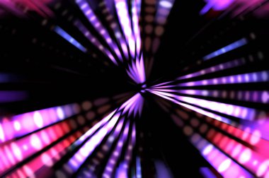 Siyah arkaplanda dönen ışık gösterisi. Lüks çizgiler. Parlak kıvrımlı duvar kağıdı. Uzay tüneli. Dönen ışık çemberi ya da maytap izi. Parlak konsept çizimi.