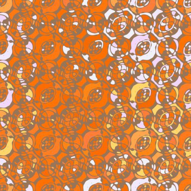 Yaratıcı karalama sanatı farklı şekil ve dokulara sahip kusursuz desen. Kolaj. Sanatsal arka plan. Soyut duvar kağıdı. Dekoratif hippi fayansları.