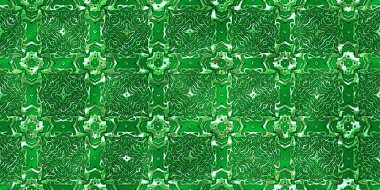 Renkli kumaş arka planında moda tarzında gümüş örgü süsü olan lüks, kusursuz bir şablon. Duvar kağıtları ve tekstil baskısı için tasarım. Lüks, ışıl ışıl metalimsi fantezi dokusu.