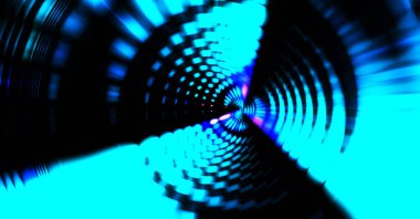 Siyah arkaplanda dönen ışık gösterisi. Lüks çizgiler. Parlak kıvrımlı duvar kağıdı. Uzay tüneli. Dönen ışık çemberi ya da maytap izi. Parlak konsept çizimi.