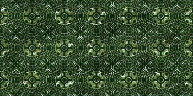 Renkli kumaş arka planında moda tarzında gümüş örgü süsü olan lüks, kusursuz bir şablon. Duvar kağıtları ve tekstil baskısı için tasarım. Lüks, ışıl ışıl metalimsi fantezi dokusu.