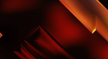 Geometrik dinamik şekiller. Gölgeli teknoloji dijital şablonu ve gradyan arka planda ışıklar. Modern basit geometrik renk gradyanı soyut arkaplan. 3B illüstrasyon. 