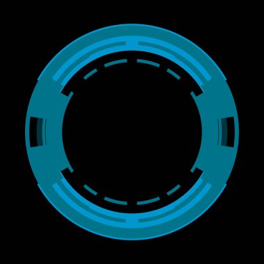 Fütürist dairesel gövde arayüzü elementi. Soyut çember geometrik arkaplan. Dijital teknolojinin grafiksel çizimi.