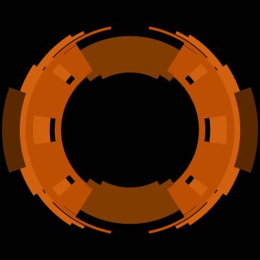 Fütürist dairesel gövde arayüzü elementi. Soyut çember geometrik arkaplan. Dijital teknolojinin grafiksel çizimi.