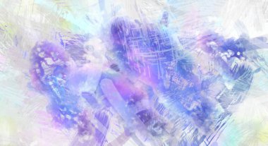 Soyut arkaplanda pürüzlü fırça darbeleri. Fırça boyası. Renkli boya darbeleri. Eşsiz duvar sanatı. Tuvaldeki modern sanat. Renkli çağdaş sanat eserleri.