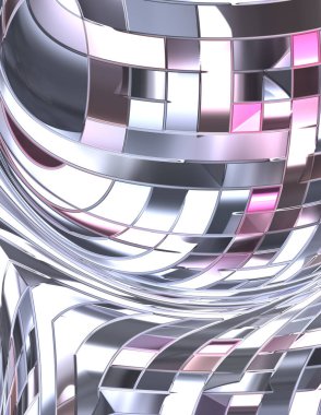 Metalik panel dokusunun 3 boyutlu çizimi. Renkli, parlak, soyut duvar kağıdı. Geometrik teknolojik parlak yansıtıcı arka plan. Yaratıcı parlak kavramsal arkaplan.