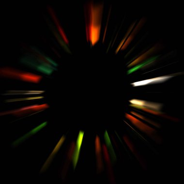Canlı ve canlı ışık parlamalarının serin arkaplanı. Renkli parlak ışıklar patlama efektiyle görüntülenir. Parlak renkli arkaplan.