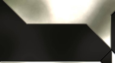 Üç boyutlu metalik doku. Uzay gemisi desenli yüzey. Aydınlık ve karanlık paneller. Fütürist soyut duvar kağıdı. Geometrik teknolojik yansıtıcı arkaplan.