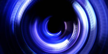 Fotoğraf makinesi konsepti. Soyut arkaplan. Dönen ışık ışınları. Hareketli kavramsal duvar kağıdı. Grafik dijital illüstrasyon. Parlayan neon ışıkları. Parlak sunum tasarım şablonu.