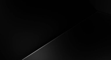 Lüks minimalist tasarım. Fütürist şablon. Karanlık elementleri olan birinci sınıf soyut duvar kâğıdı. Zarif bir zemin. Siyah üç boyutlu geometrik arkaplan. Poster, broşür, sunum için tasarım.