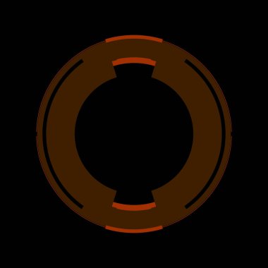 Fütürist dairesel gövde arayüzü elementi. Soyut çember geometrik arkaplan. Dijital teknolojinin grafiksel çizimi.