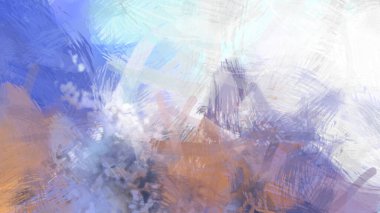 Soyut arkaplanda pürüzlü fırça darbeleri. Fırça boyası. Renkli boya darbeleri. Eşsiz duvar sanatı. Tuvaldeki modern sanat. Renkli çağdaş sanat eserleri.