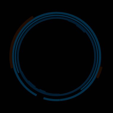 Fütürist dairesel gövde arayüzü elementi. Soyut çember geometrik arkaplan. Dijital teknolojinin grafiksel çizimi.