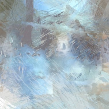 Soyut arkaplanda pürüzlü fırça darbeleri. Fırça boyası. Renkli boya darbeleri. Eşsiz duvar sanatı. Tuvaldeki modern sanat. Renkli çağdaş sanat eserleri.