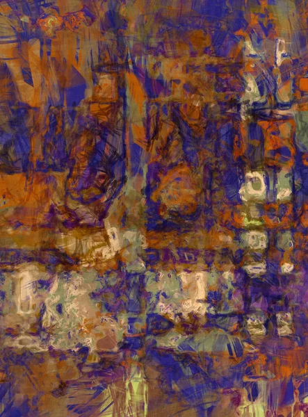 Chaotisch Schilderen Geborsteld Geschilderde Abstracte Achtergrond Expressief Geborsteld Schilderij Doek — Stockfoto