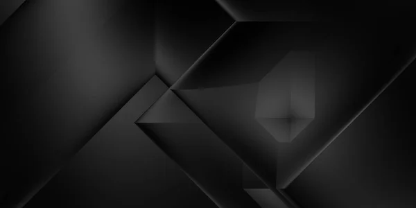 黒の3D幾何学的背景 トレンディーな高級ミニマリストデザイン 幾何学的なテンプレート 暗い要素を持つプレミアム抽象的な壁紙 ポスター パンフレット プレゼンテーション ウェブサイトのための排他的なデザイン — ストック写真
