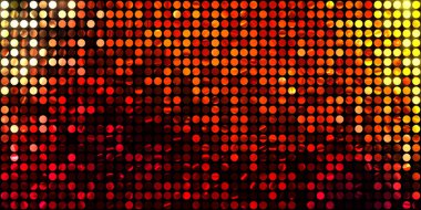 Parlayan ışıklar siyah arka planda parti izleri. Sahne veya stadyum ışıklarının dijital illüstrasyonu. Parlak desenli duvar kağıdı. Sahne ışıkları ile renkli ışıkların ihtişamlı arkaplanı.