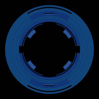 Fütürist dairesel gövde arayüzü elementi. Soyut çember geometrik arkaplan. Dijital teknolojinin grafiksel çizimi.