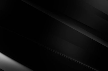 Geometrik katmanlı 3 boyutlu siyah arkaplan. Soyut koyu fütüristik duvar kağıdı. Zarif, parlak çizgili arka plan. Poster, broşür, sunum ve web sitesi için geometrik şablon tasarımı.