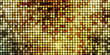 Parlayan ışıklar siyah arka planda parti izleri. Sahne veya stadyum ışıklarının dijital illüstrasyonu. Parlak desenli duvar kağıdı. Sahne ışıkları ile renkli ışıkların ihtişamlı arkaplanı.