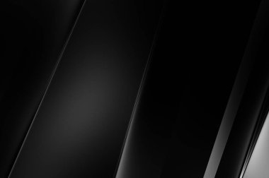 Geometrik katmanlı 3 boyutlu siyah arkaplan. Soyut koyu fütüristik duvar kağıdı. Zarif, parlak çizgili arka plan. Poster, broşür, sunum ve web sitesi için geometrik şablon tasarımı.