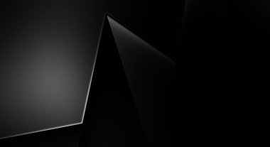 Lüks minimalist tasarım. Fütürist şablon. Karanlık elementleri olan birinci sınıf soyut duvar kâğıdı. Zarif bir zemin. Siyah üç boyutlu geometrik arkaplan. Poster, broşür, sunum için tasarım.